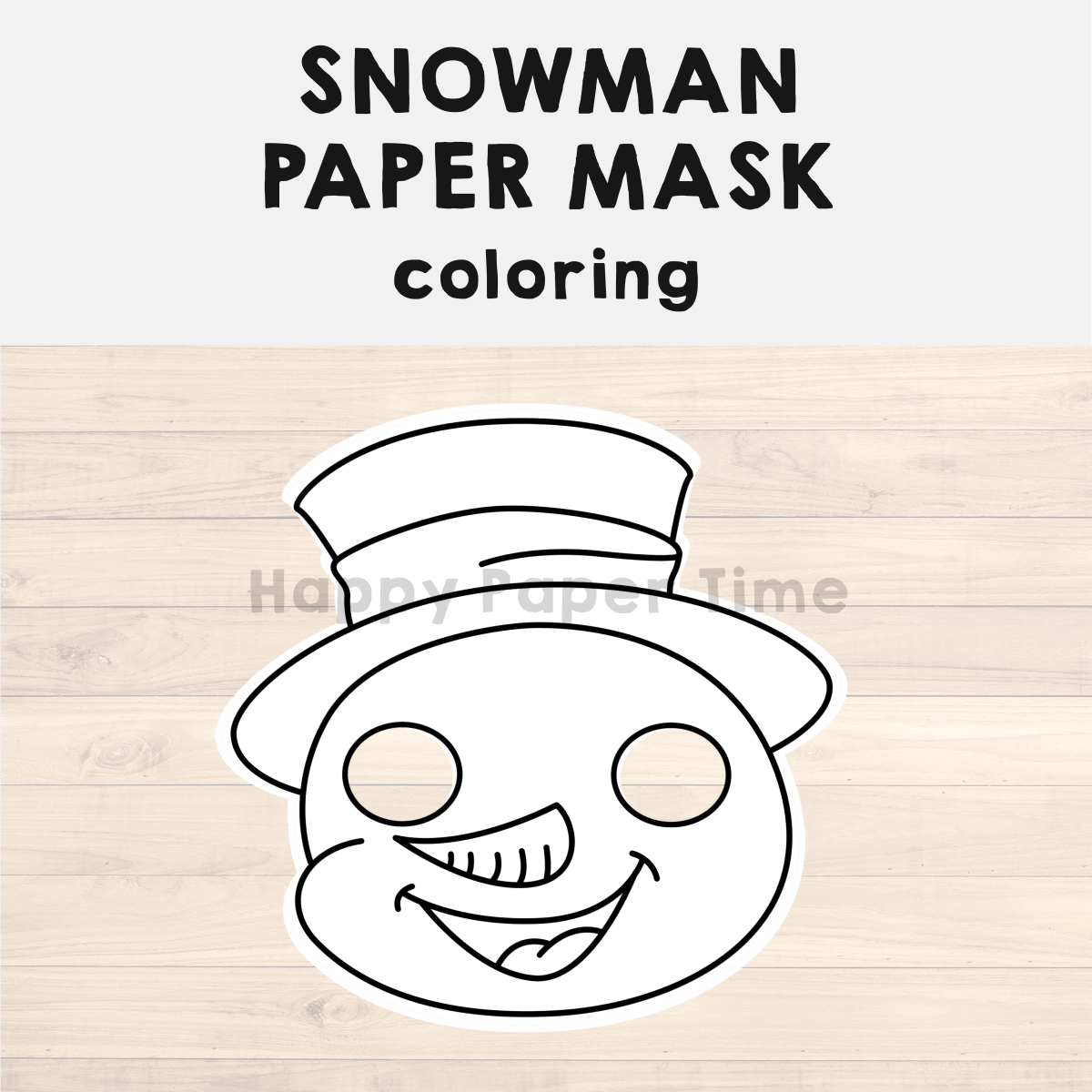 Snowman paper mask printable christmas coloring costume craft activity winter made by teachers