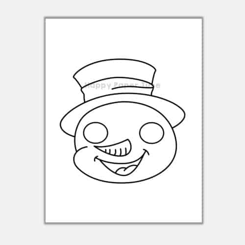 Snowman mask printable christmas craft kids