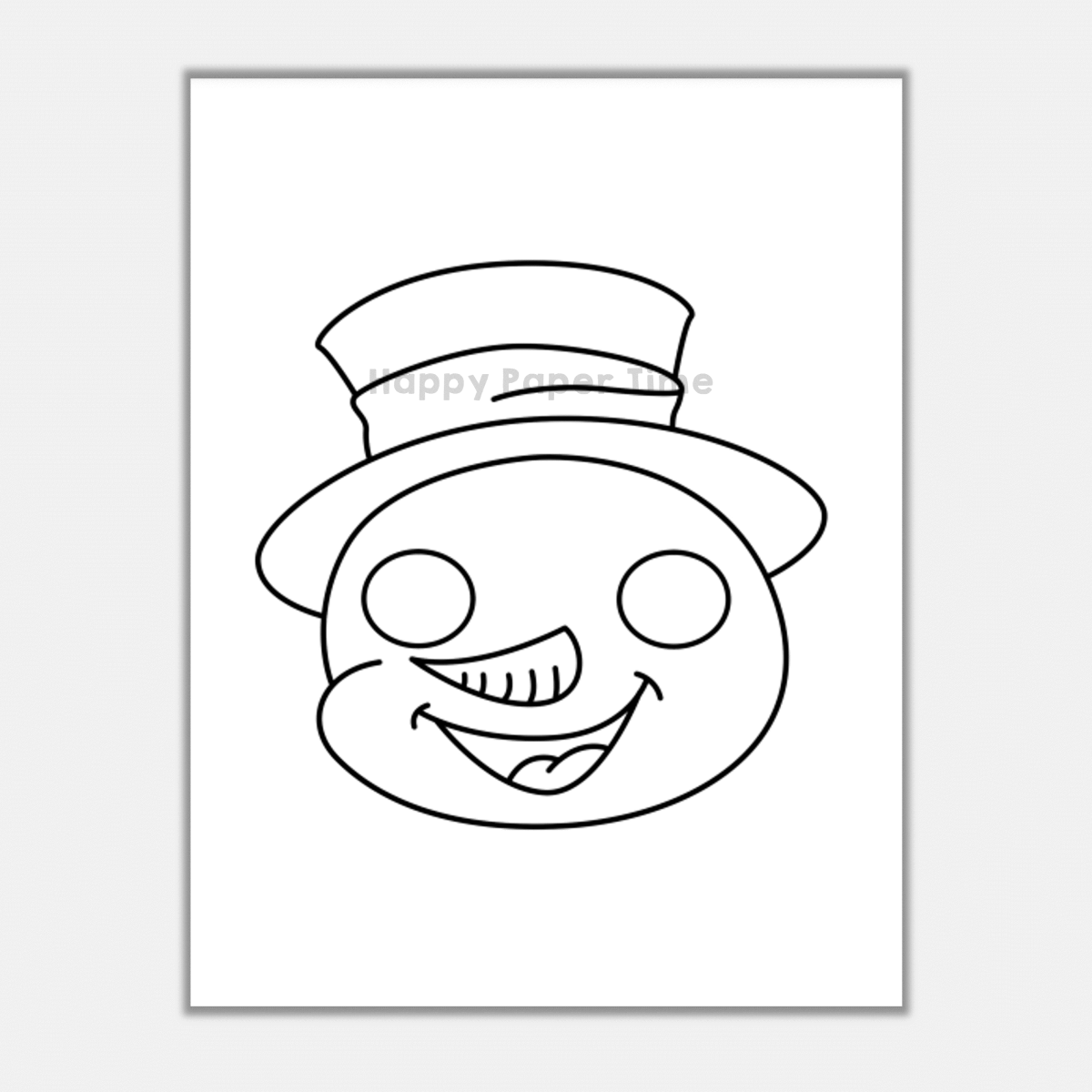 Snowman paper mask printable christmas coloring costume craft activity winter made by teachers
