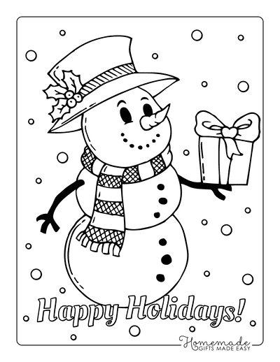 Best snowman coloring pages for kids adults