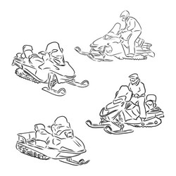Snowmobile drawing vector images over
