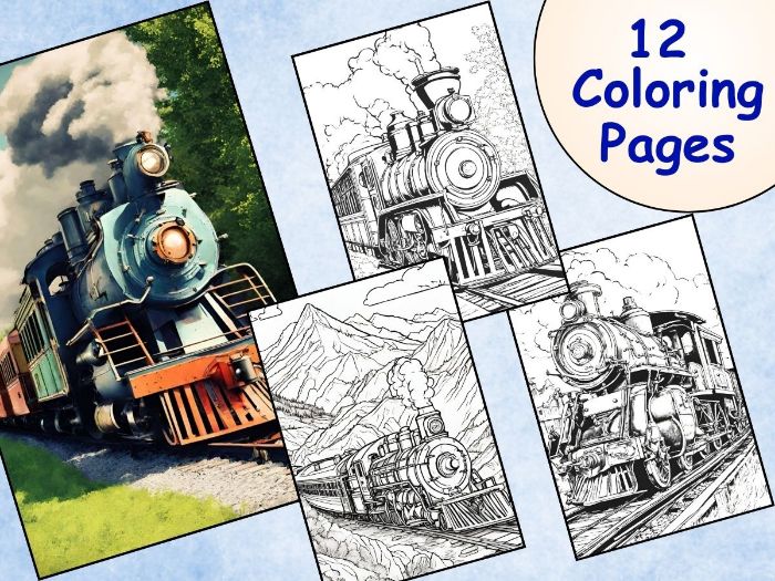 Vintage train coloring pages for classroom enhance your social studies lesson teaching resources