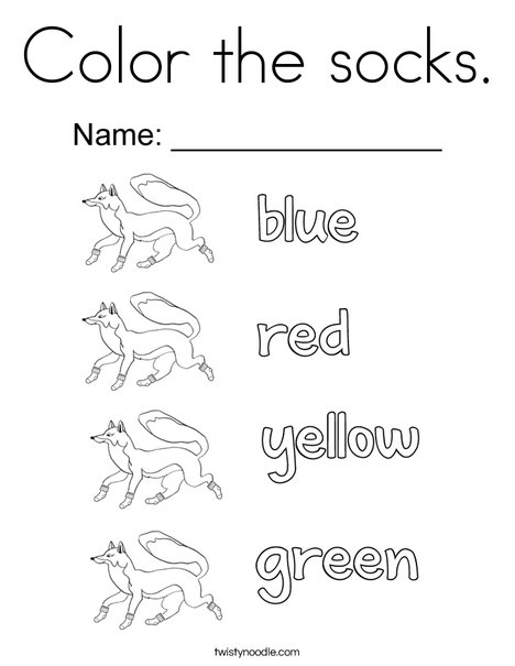 Color the socks coloring page