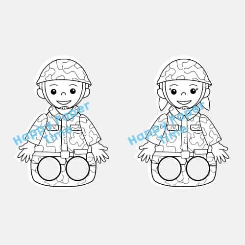 Soldier finger puppet printable coloring