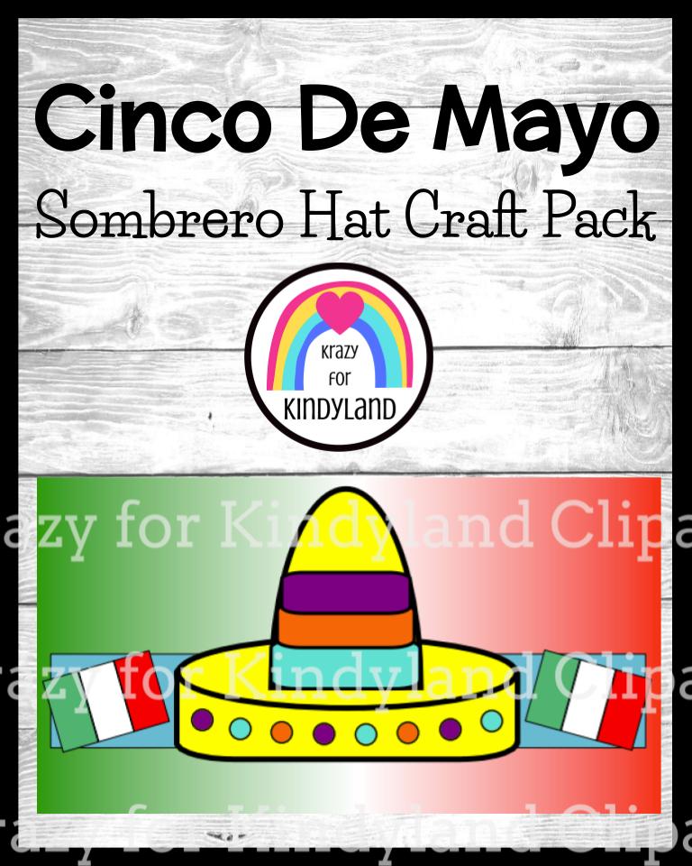 Cinco de mayo craft activity with a sombrero hat for morning work centers