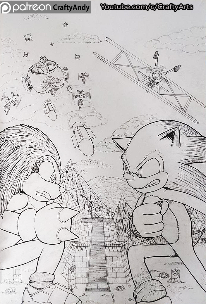 Sonic poster ink and video by craftyandy by craftyandy