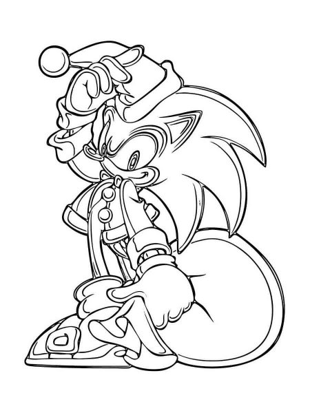 Sonic christmas coloring page