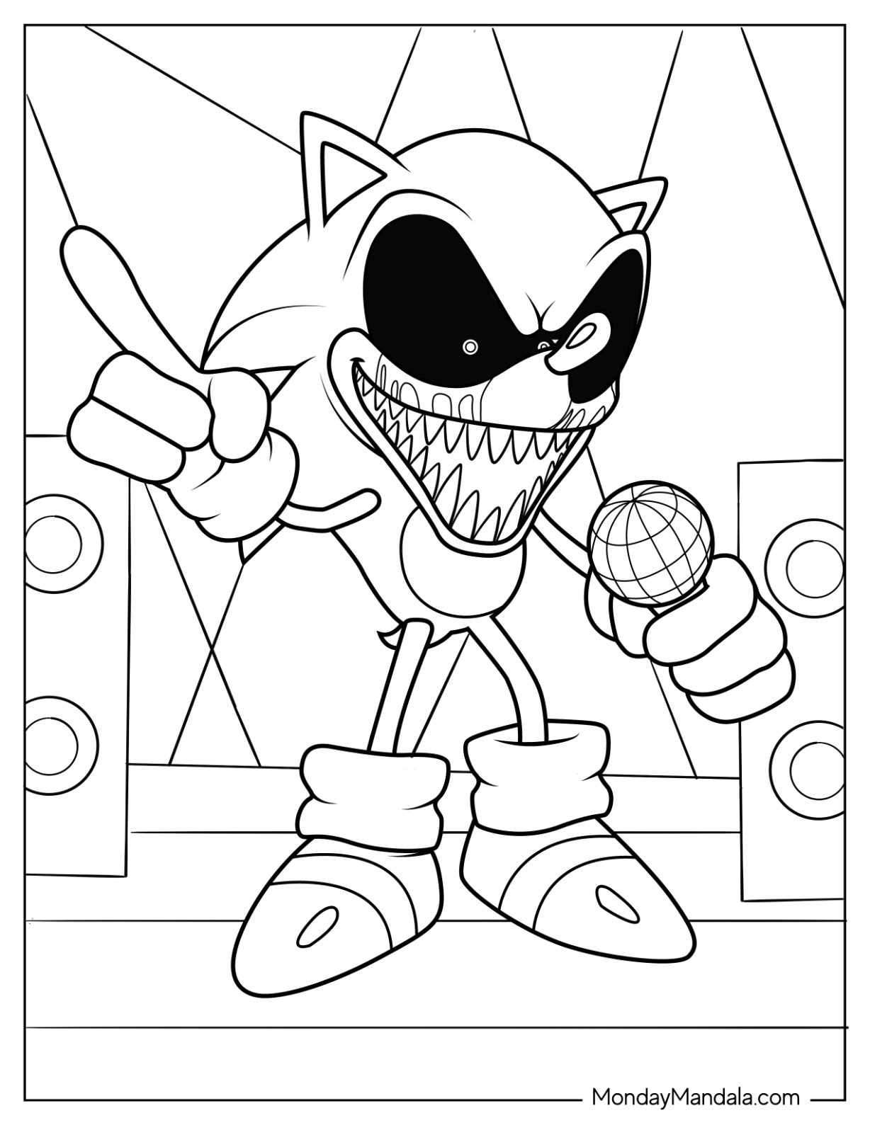 Sonic exe coloring pages free pdf printables
