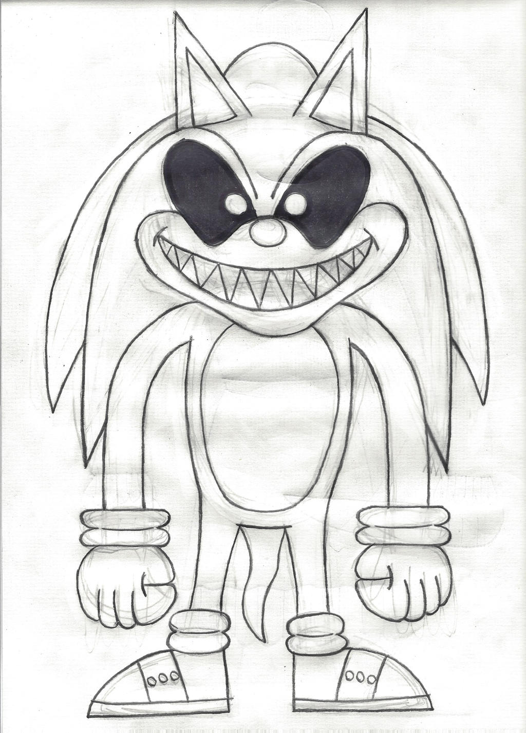Inktober day sonicexe by horrorshowfreak on