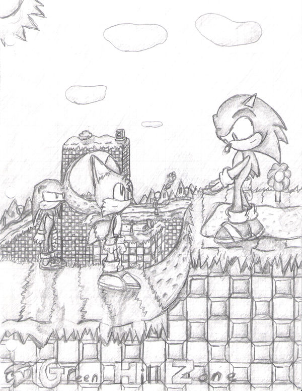 Sonic in green hill zone by classicteam on