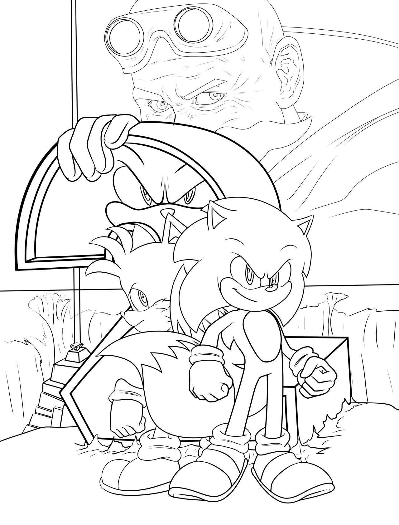 Sonic movie poster line art from mar by langxl on