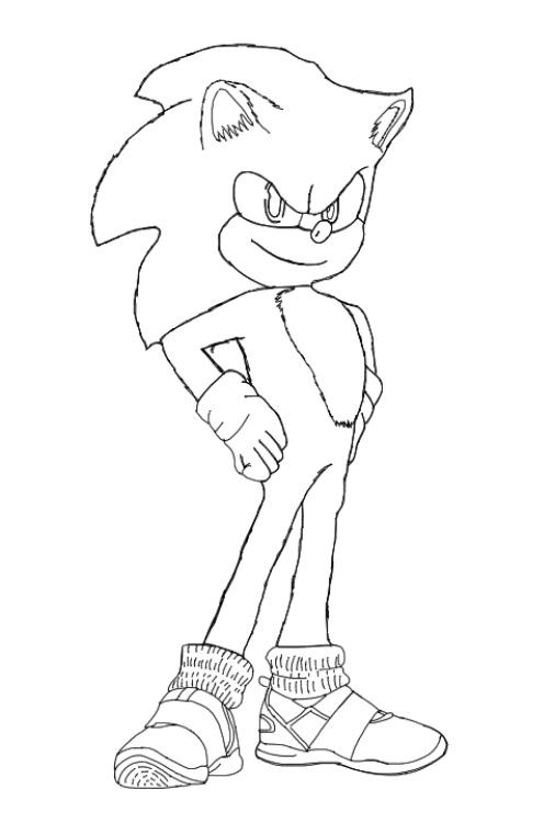 Movie sonic sketch by sonicmarquez on