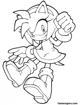 Printable sonic the hedgehog amy rose coloring in sheets