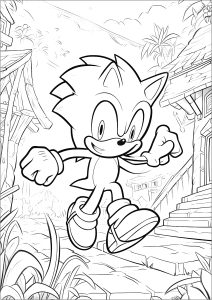 Sonic coloring pages for adults kids