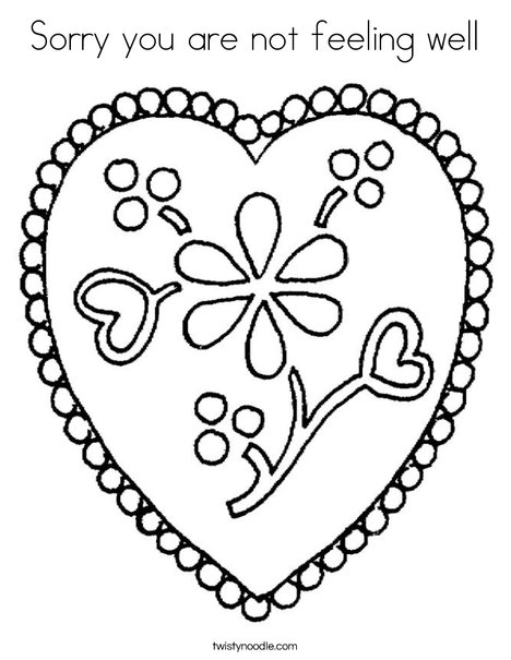 Sorry you are not feeling well coloring page
