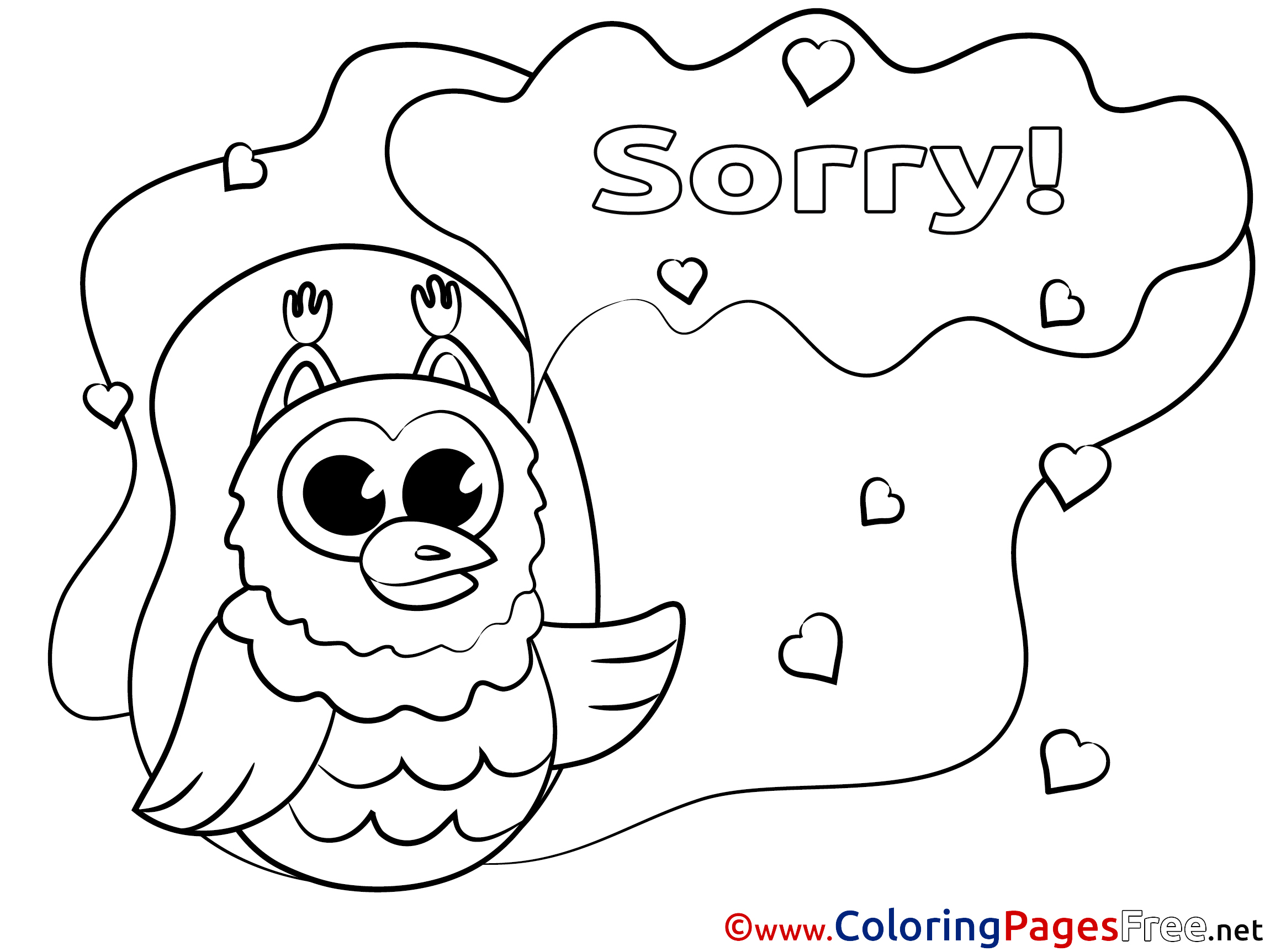 Owl coloring sheets sorry free