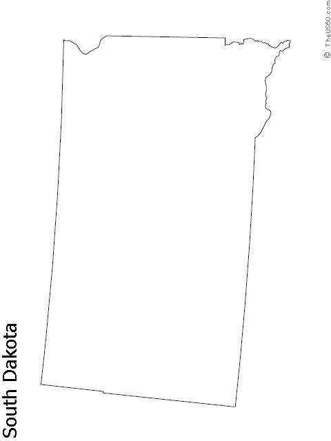 South dakota state outline coloring sheet the us state outline outline map