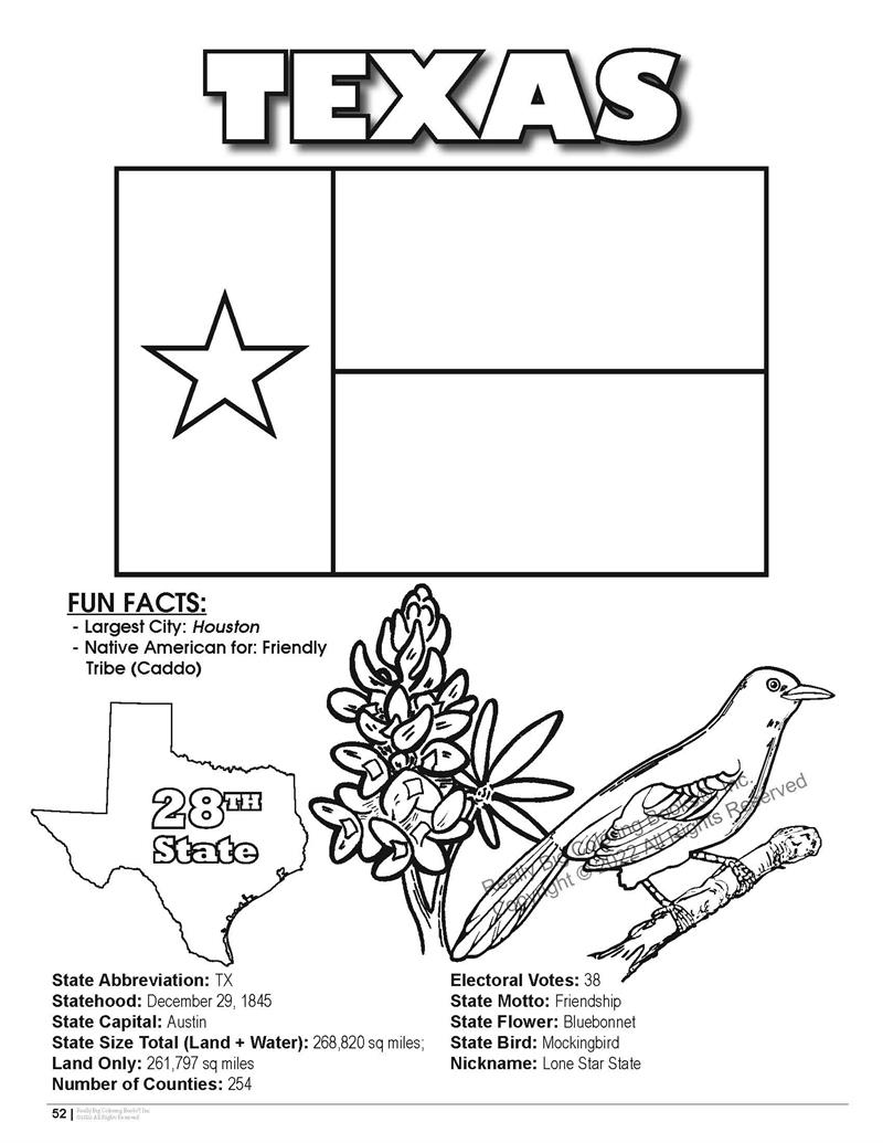 Texas state coloring book x