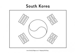 South korea flag coloring page