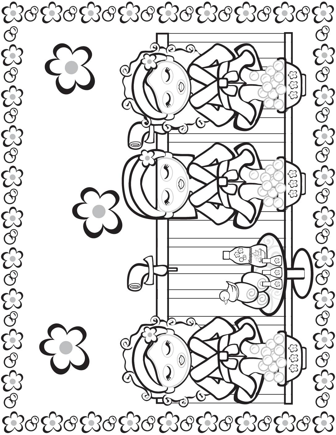 Coloring page moms spa day