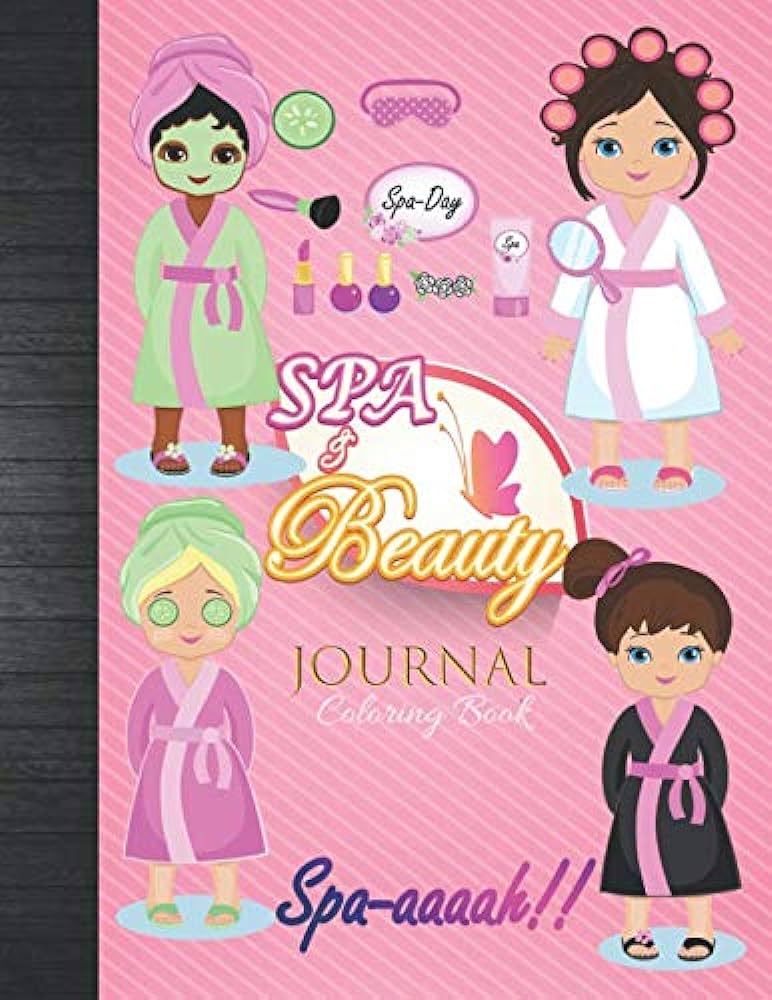Spa beauty journal coloring book cute little girls spa day party favors coloring pages guided journal for kids to write in grace spa by books
