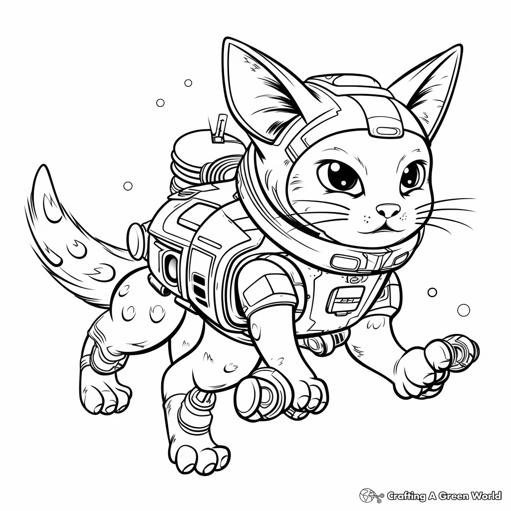 Flying cat coloring pages