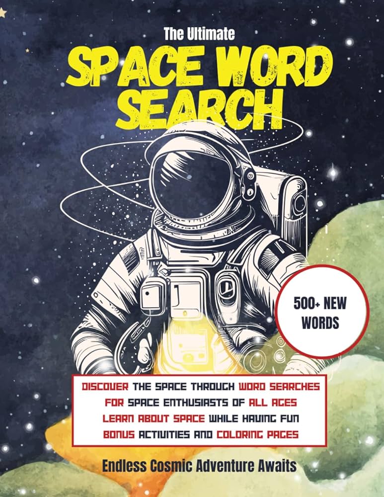 Space exploration word search book for adults and teens large print discover fun space exploration relaxation and mind