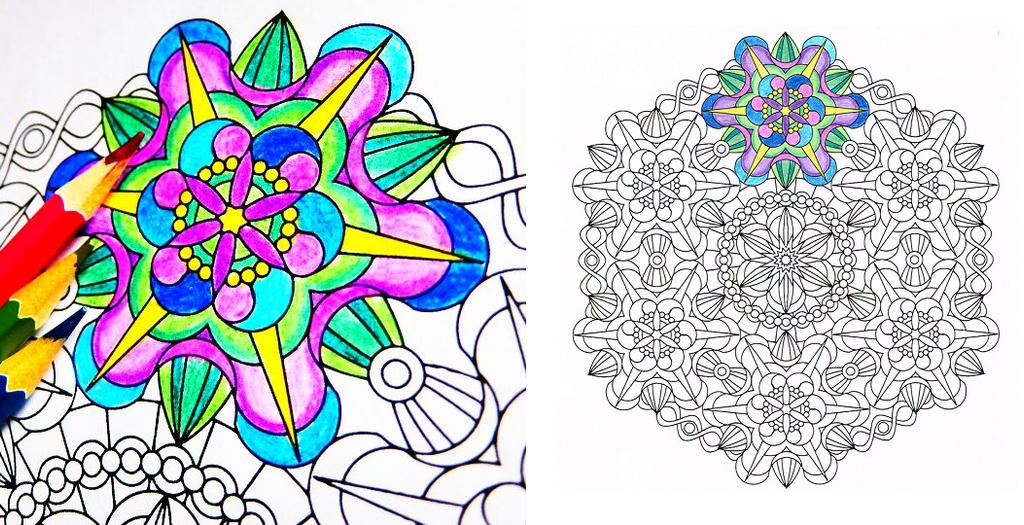 Flowers from space weird mandala coloring page by candy