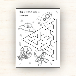 Outer space mazes for kids ages