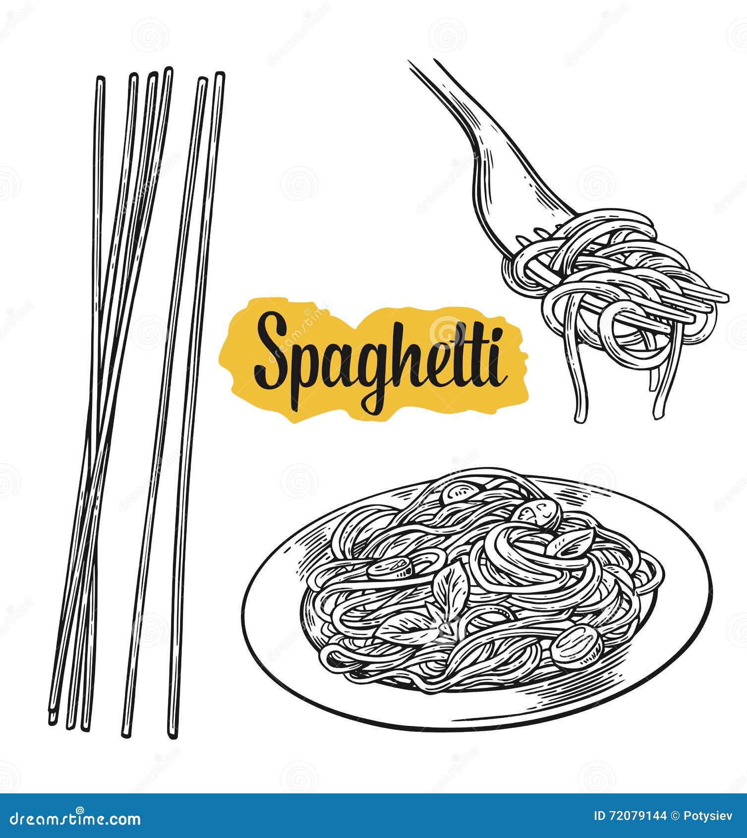 Black white spaghetti stock illustrations â black white spaghetti stock illustrations vectors clipart