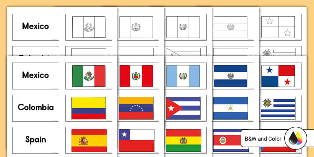 Hispanic heritage month flag matching cards game