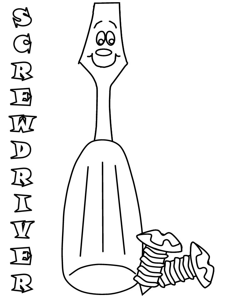Screwdriver construction coloring pages coloring book preschool construction preschool coloring pages preschool construction tools