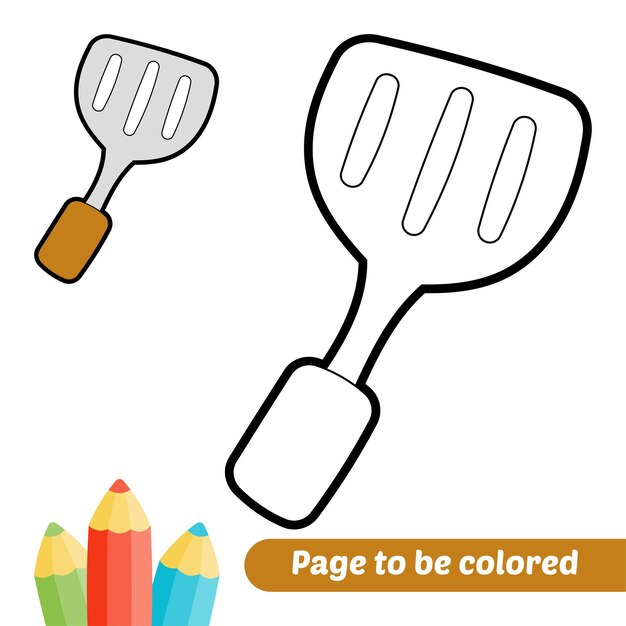 Premium vector coloring book for kids spatula vector