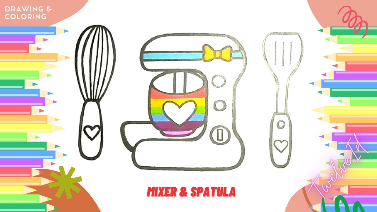 Drawing coloring ixer spatuladrawing for kids painting for kidstoddlers