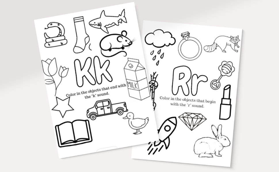 Speech therapy coloring book a coloring book full of images targeting speech sounds at the beginning middle and end of words caffery jessica books