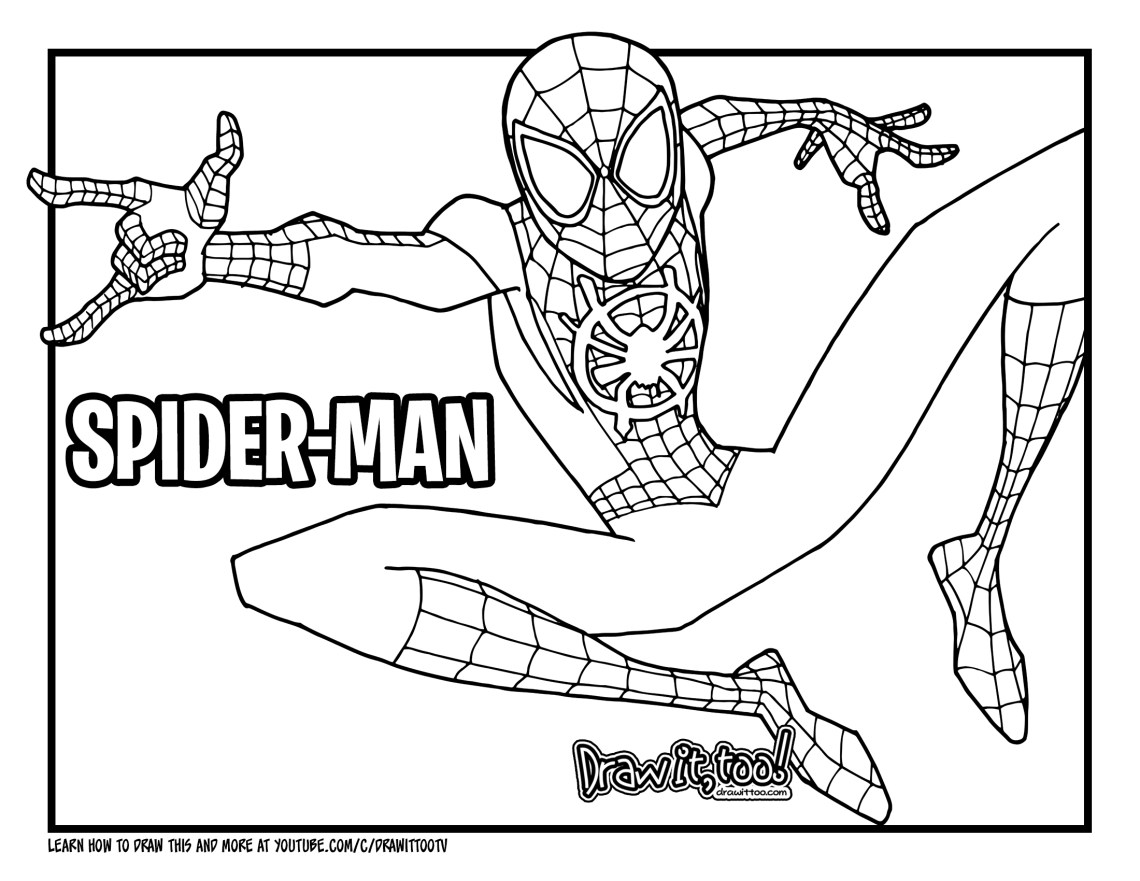 How to draw miles morales spider