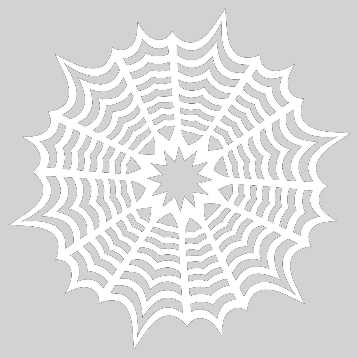 How to make paper snowflake with spiderweb pattern to cut out free printable papercraft templates