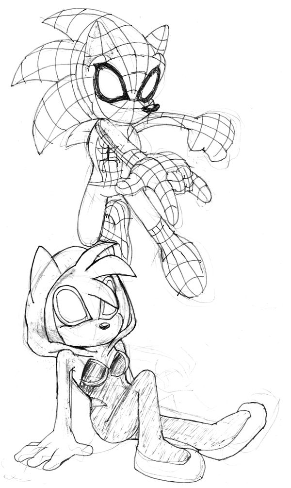 Spider sonic and amy wip by shadyever on