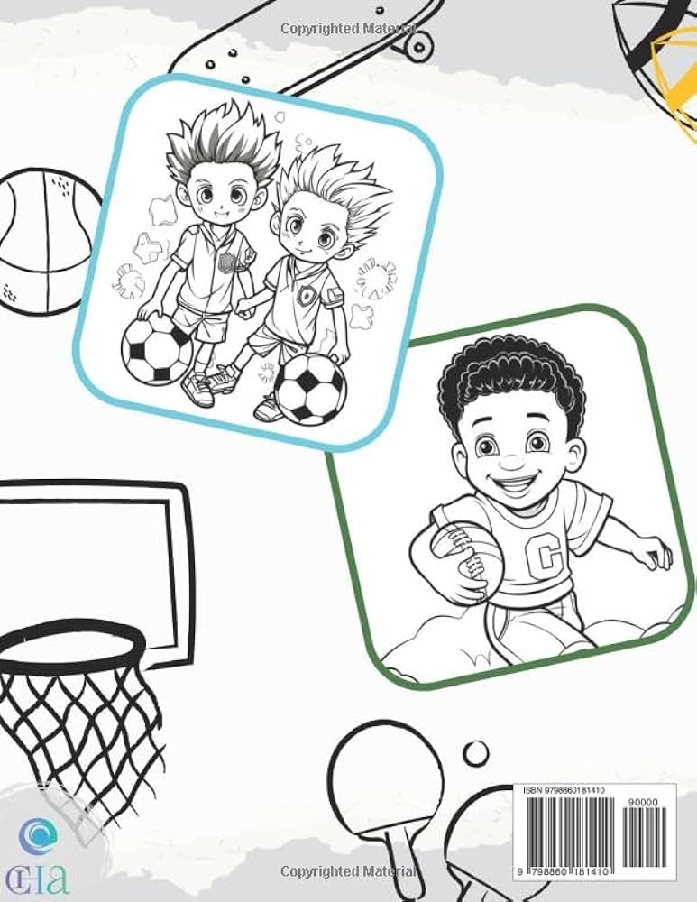 Sport coloring book a collection of fun illustrations of cool sports and games to color for kids aged