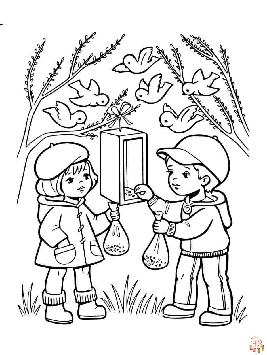 Free spring coloring pages for kids