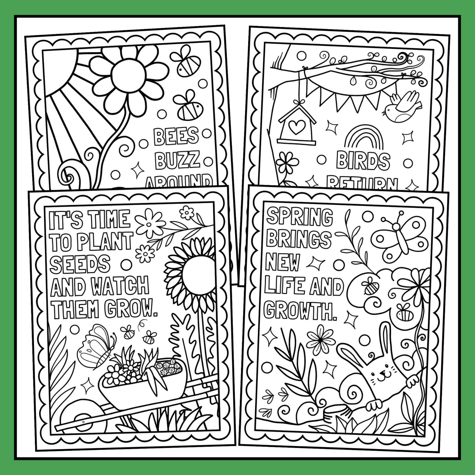 Spring coloring pages bundle spring coloring sheets spring break coloring made by teachers
