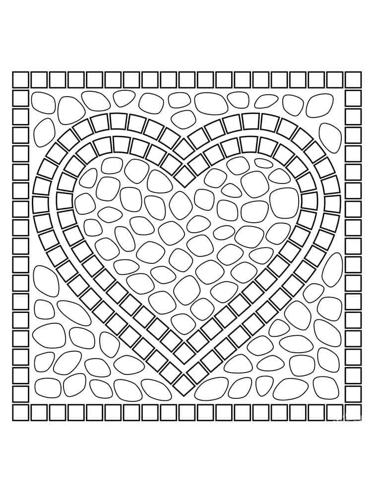 Spring mosaic coloring page