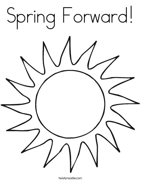 Spring forward coloring page