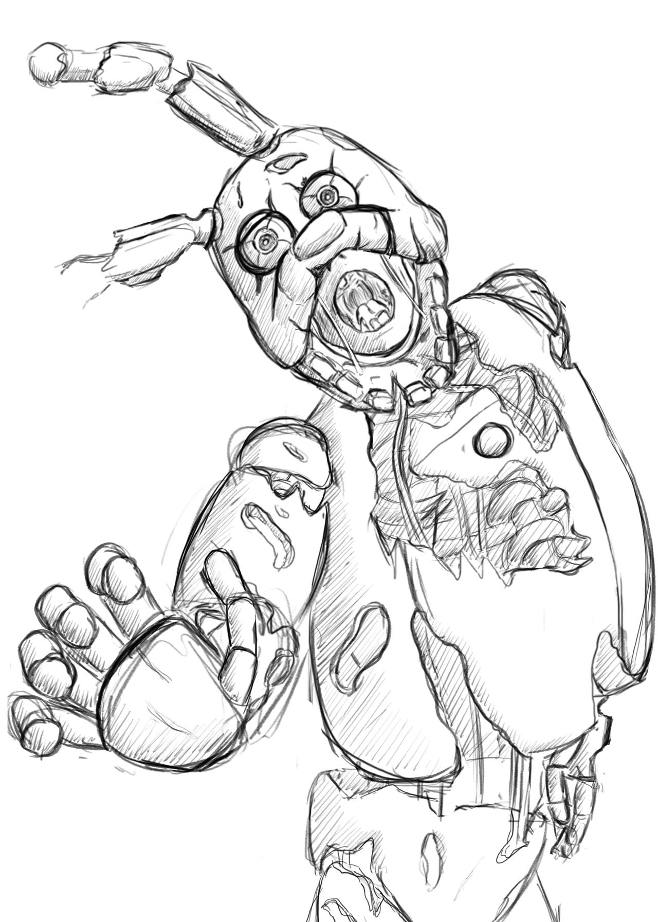 Inktober but in september dayspringtrap by lunadeaminac on
