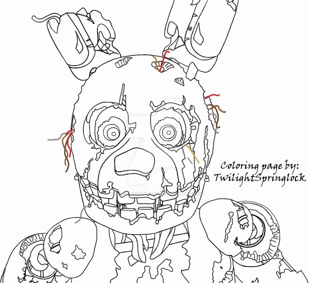 Springtrap coloring page v by twilightspringlock on