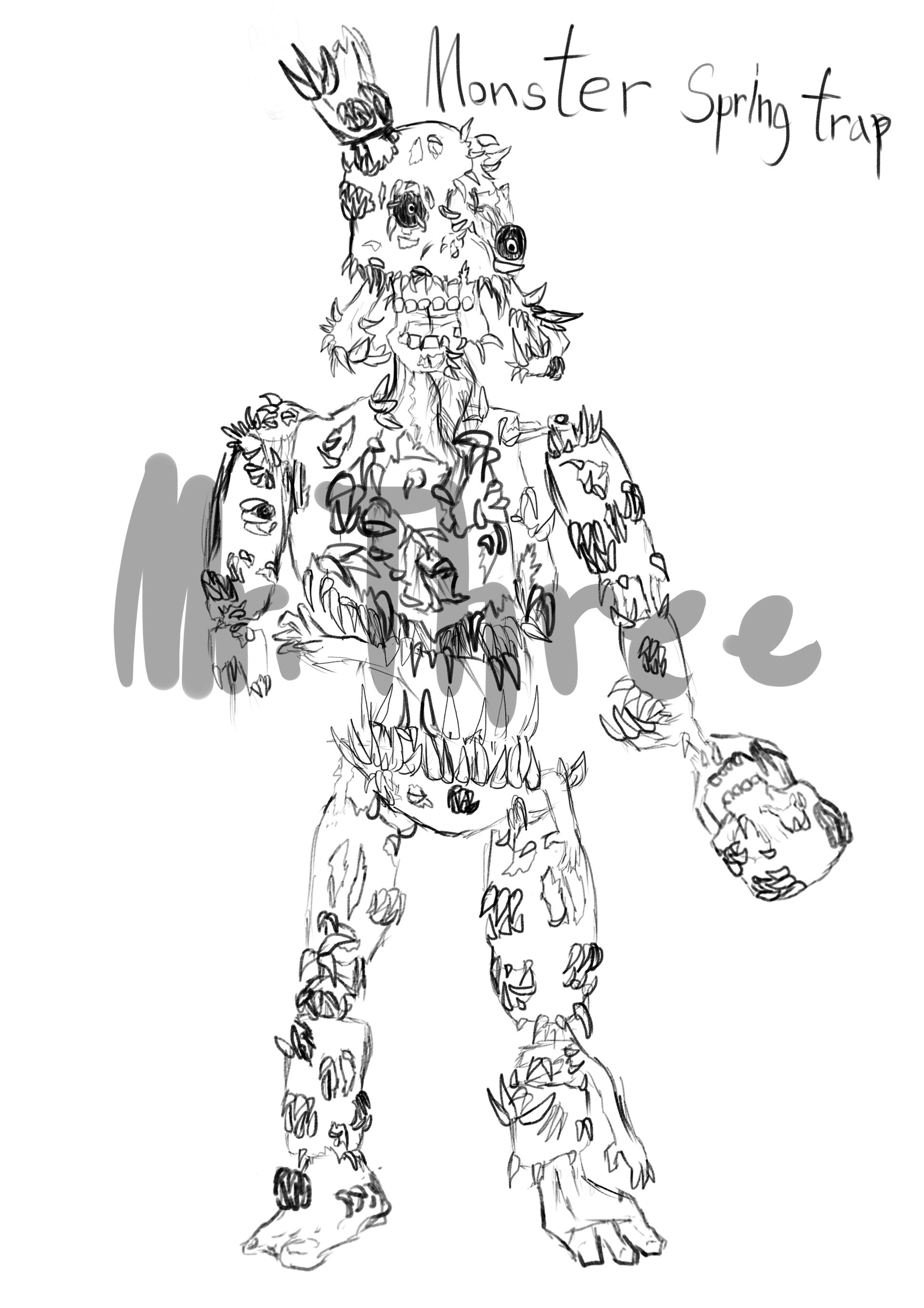 Fnafmonster springtrap by mrthree by mrthree on