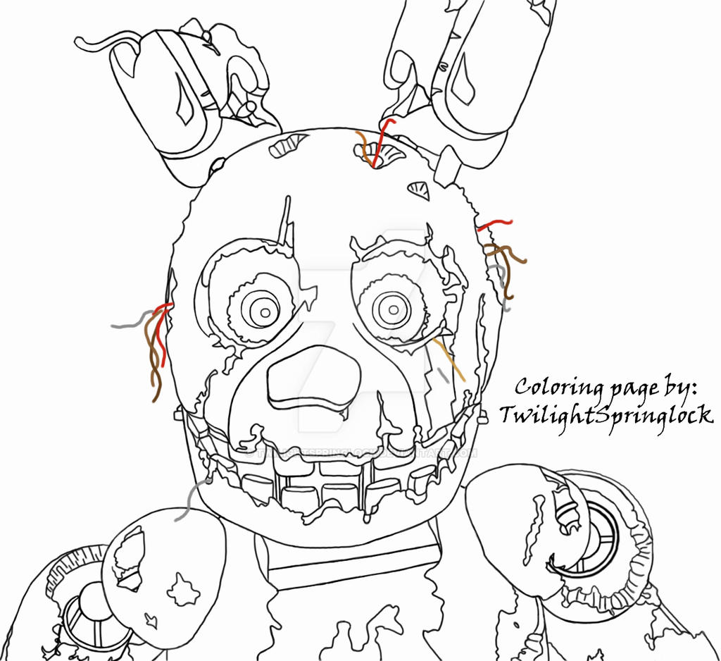 Springtrap coloring page v by twilightspringlock on