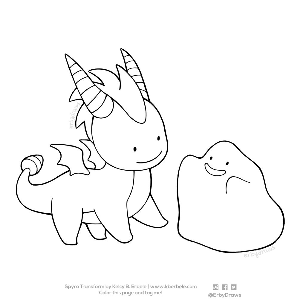 Spyro transform coloring page by erbydraws on