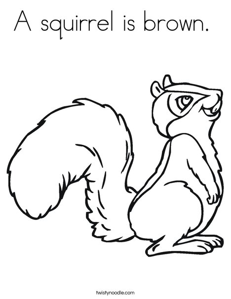 A squirrel is brown coloring page