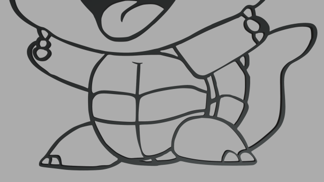 Squirtle wall silhouette d print model in other